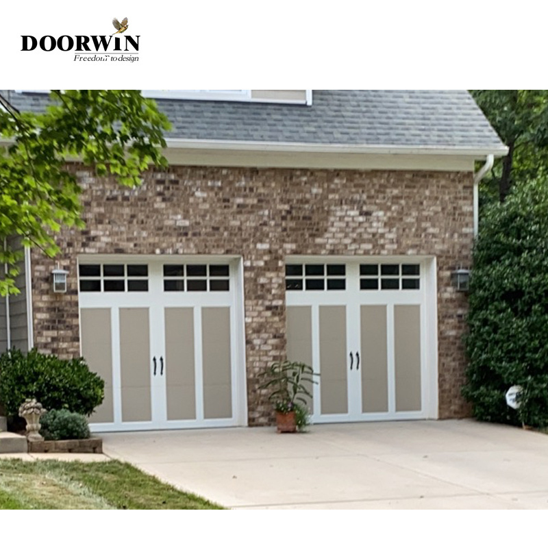 Doorwin Modern safety residential aluminum Automatic roll up glass garage door tempered aluminum glass garage door