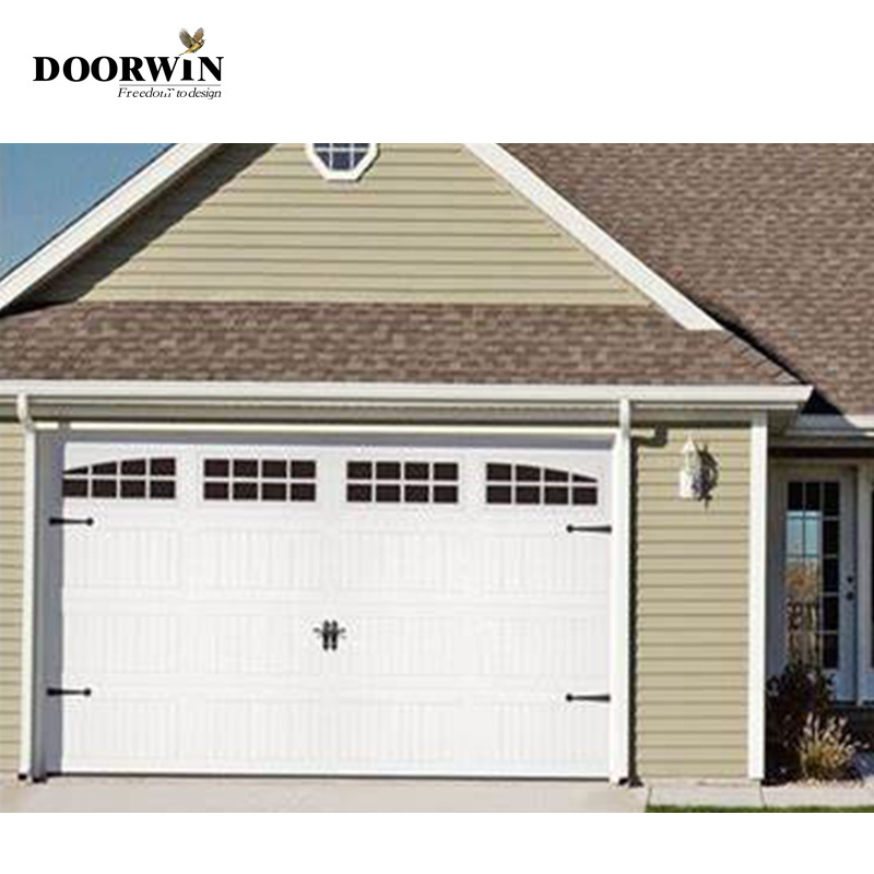 Doorwin Modern safety residential aluminum Automatic roll up glass garage door tempered aluminum glass garage door