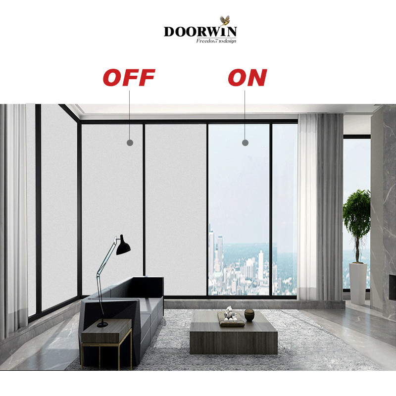 Modern Luxury Smart Glass Windows High Privacy Swing Open Style Aluminum Alloy Frame Windproof for Office or Villa