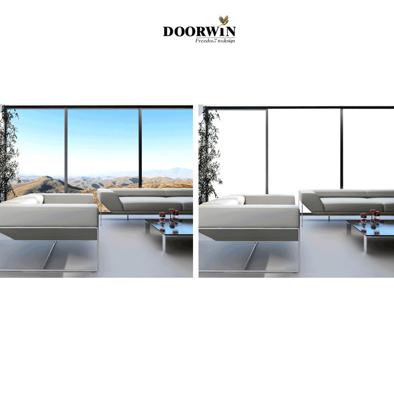 Modern Luxury Smart Glass Windows High Privacy Swing Open Style Aluminum Alloy Frame Windproof for Office or Villa