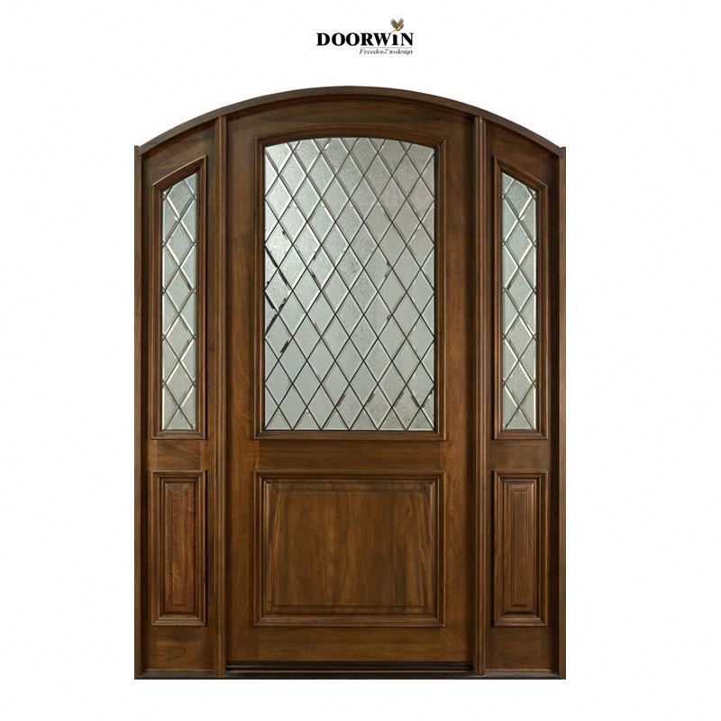 Factory direct selling contemporary front doors with side panels buy door sidelights arched entry flat exterior door