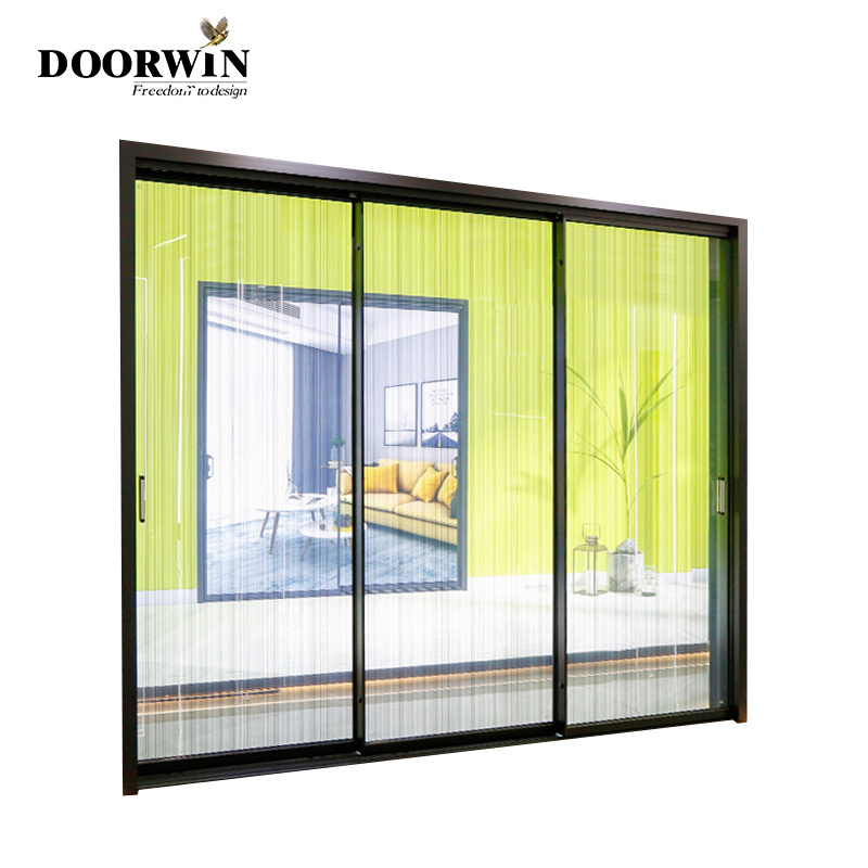 NFRC Doorwin New Product 10 Years Warranty Noiseless Double Glass Exterior Aluminum Sliding Doors