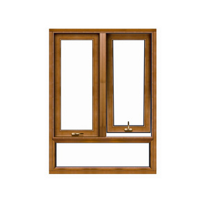 Popular out-swing  aluminum thermal break clad wood casement wooden windows design triple glazed house window