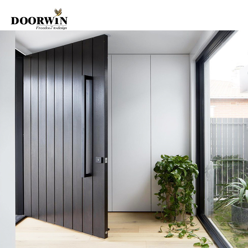 Doorwin aluminum frame glass swing door flat exterior door for house security gate 36 x 80 wooden front exterior entry door