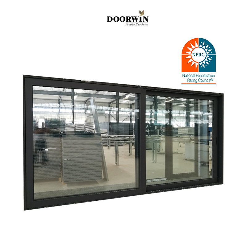 Doorwin NFRC Certificate Thermal Break Aluminium Outside Slider Metal Safety Double Glazed Patio Sliding Door Lift Sliding Door