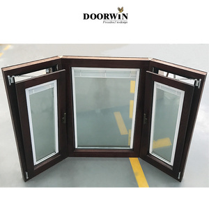 Doorwin Texas hot sale wooden window design aluminum wood picture house windows bay window for sale