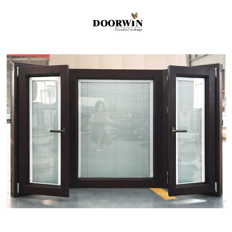 Doorwin Texas hot sale wooden window design aluminum wood picture house windows bay window for sale