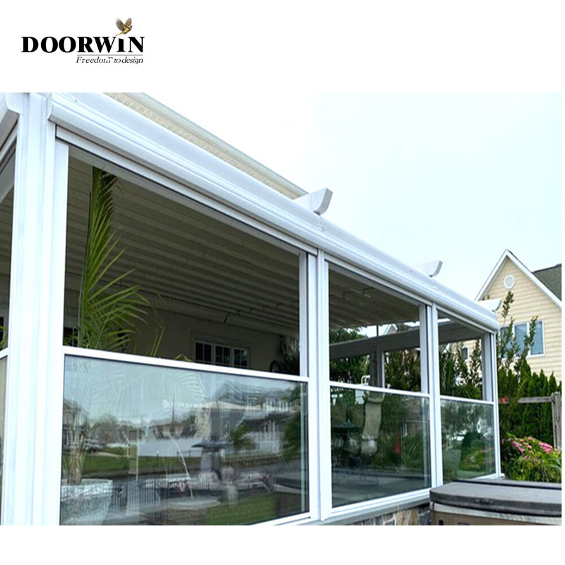 Retractable Sash Panorama Window Electric Motorized Aluminium Vertical Sliding Guillotine Aluminum Windows And Doors