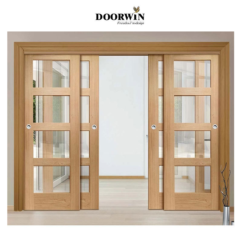 San Francisco Sliding Pocket Door Interior Solid Wood Frame Sliding Glass Doors Patio Slide Glass Door