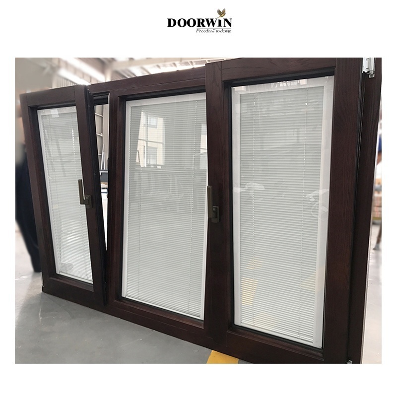 Doorwin Made To Measure Timber Aluminum Cladding Two Opening Ways Tilt And Turn Wooden Casement Windows With Built-In Blinds