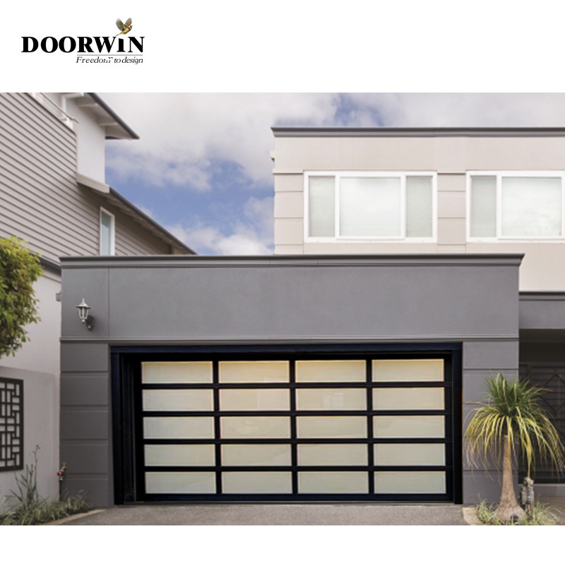 USA Aluminum Automatic Garage Doors For Sale Tempered Glass Garage Door Residential Automatic Garage Doors