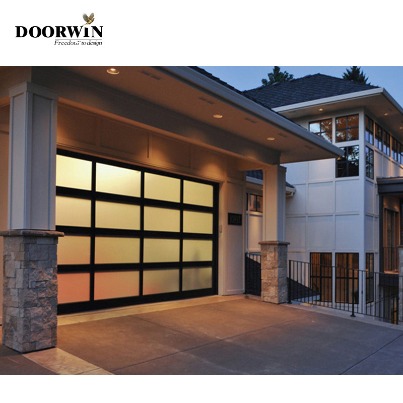 USA Aluminum Automatic Garage Doors For Sale Tempered Glass Garage Door Residential Automatic Garage Doors