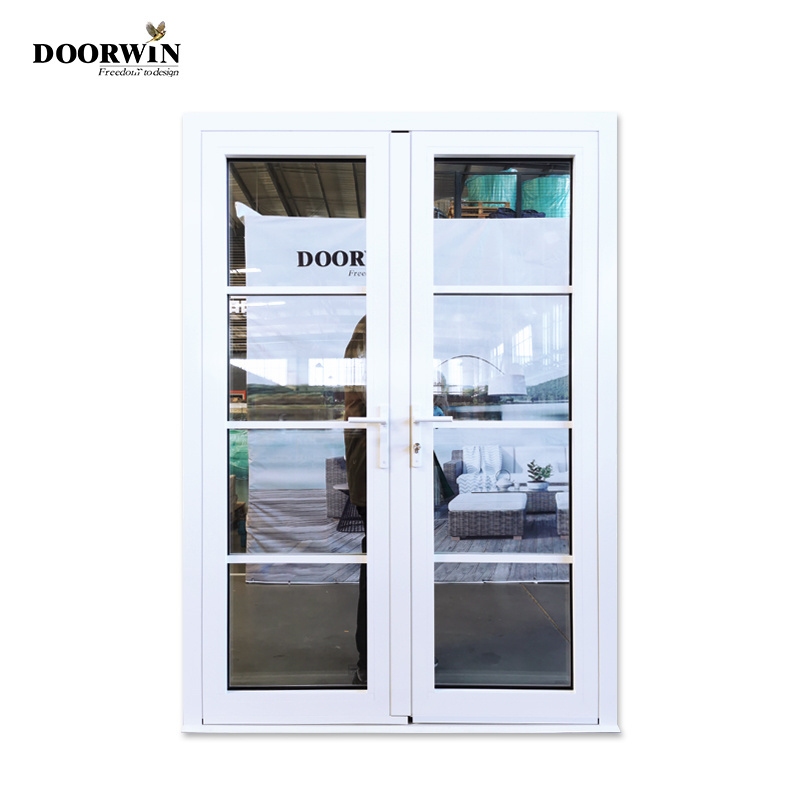 Aluminum Exterior French Door Double Glazed Glass Front Doors