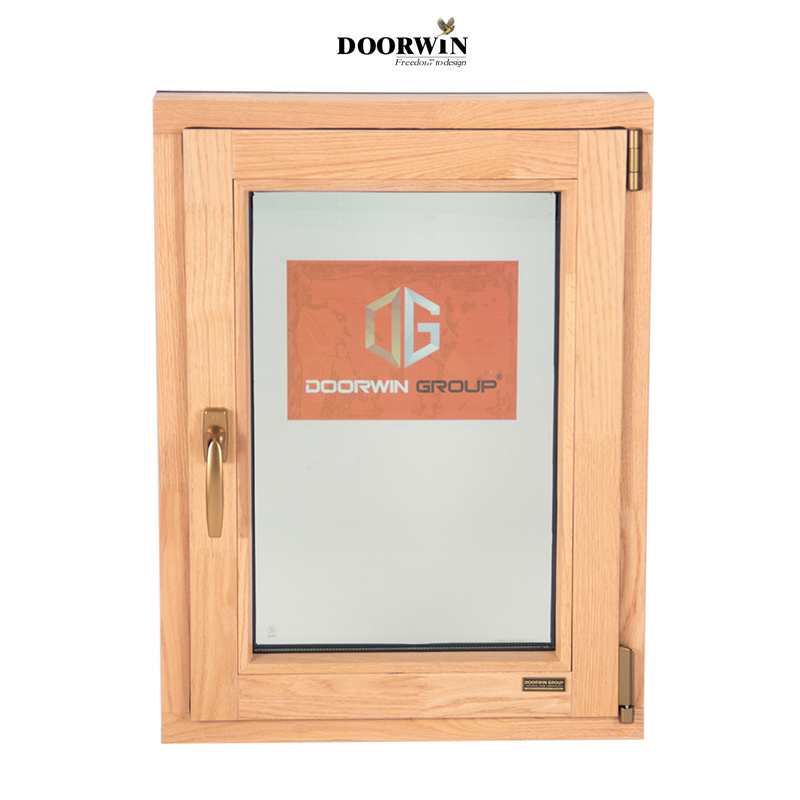 Doorwin Modern Design Composite Oak Wood Swing Windows Bedroom with Horizontal Opening