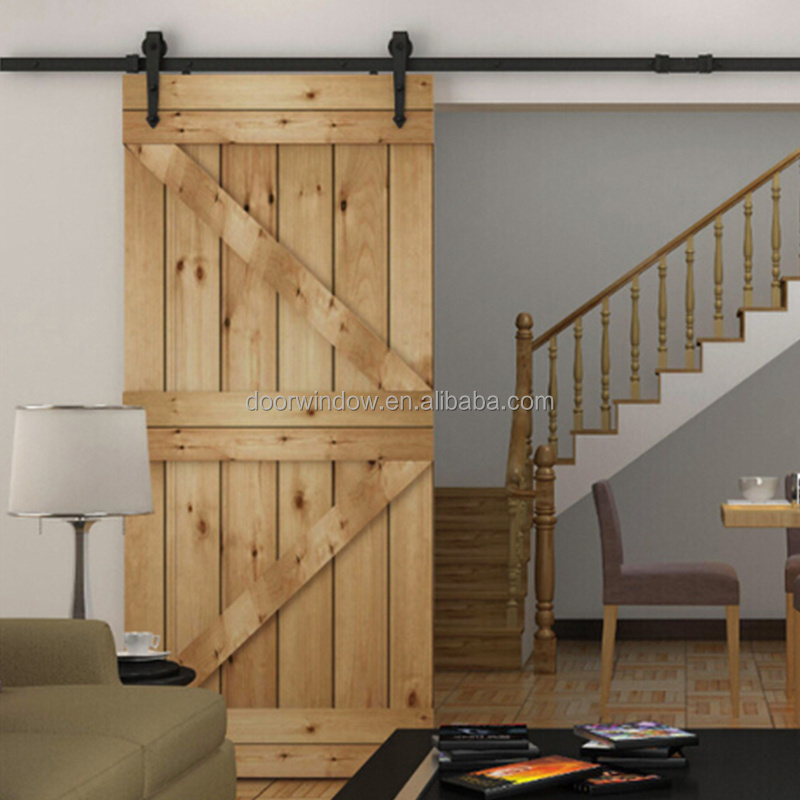 Double Door North Central US OAK Wood Sliding Indoor Barn Doors Balcony Sliding Wood Door for a house