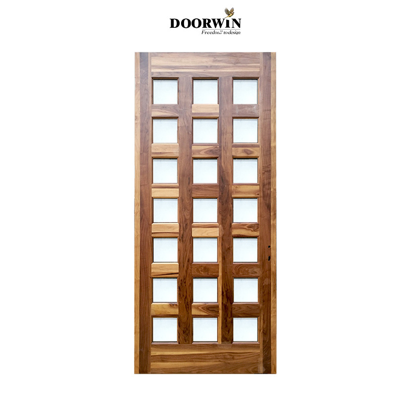 Doorwin exterior security front wood door for home and office and American style custom colours exterior entry door