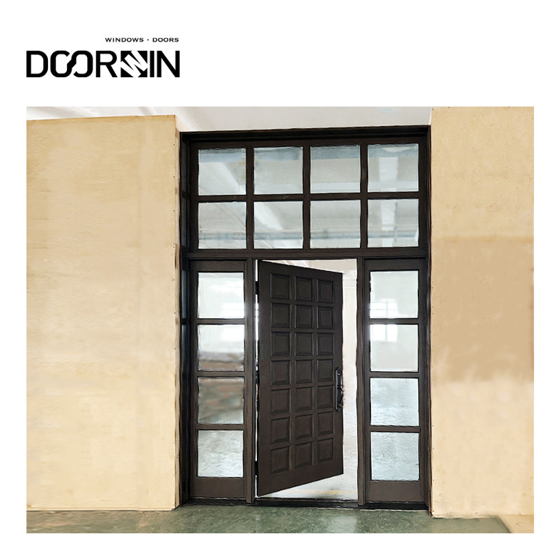 Modern Villa Exterior Oversized Hinged Entry Door With Wood Frame