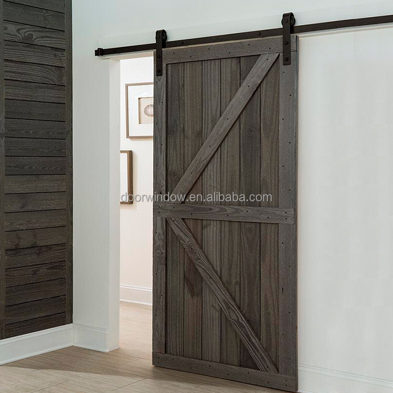 Double Door North Central US OAK Wood Sliding Indoor Barn Doors Balcony Sliding Wood Door for a house