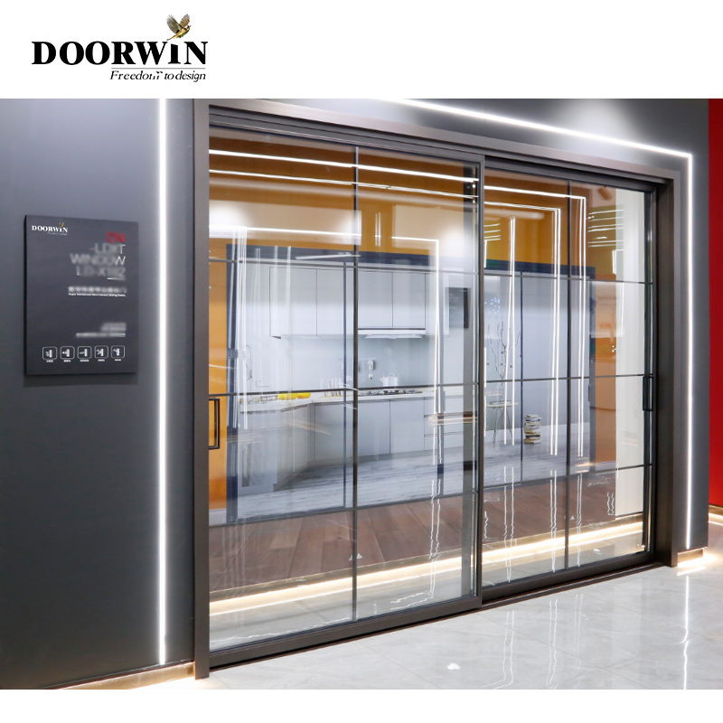 NFRC Doorwin New Product 10 Years Warranty Noiseless Double Glass Exterior Aluminum Sliding Doors