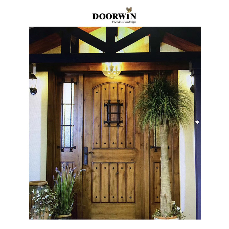 Aluminum clad wood frame glass frame material front doors for houses modern design office furniture entry door