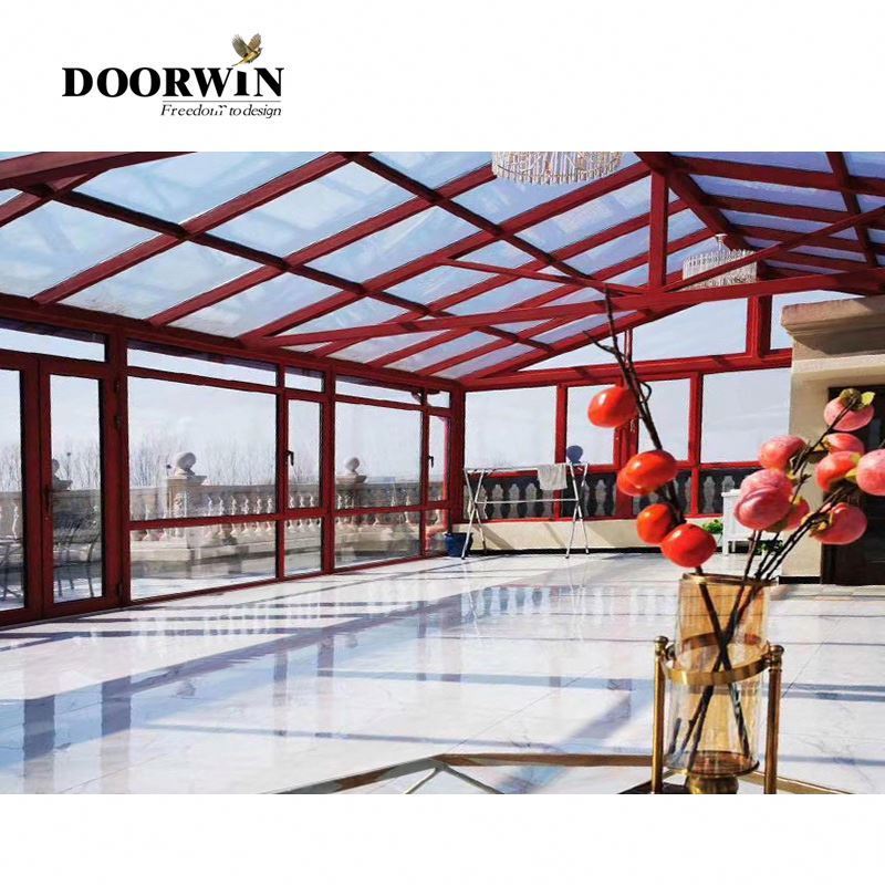 Doorwin Top Low-e Conservatory Reflective Sunbathe low-E glass for solarium Garden Conservatory Window aluminium glass sunroom