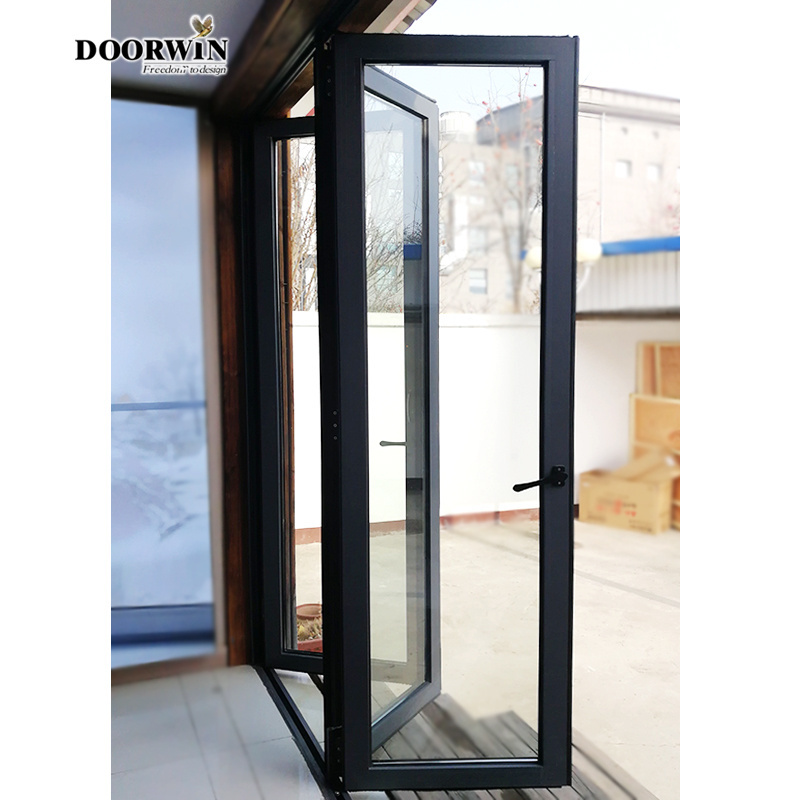 Thermal Break Aluminum 8 Panels bi fold Outdoor Foldable Bi Folding Accordion Doors Patio Glass bi folding Doors