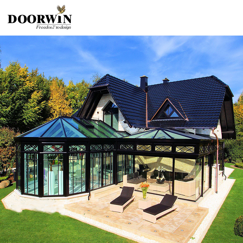 Low-E prefabricated glass house cabins and garden rooms products aluminium cabins and garden room house four season sun room