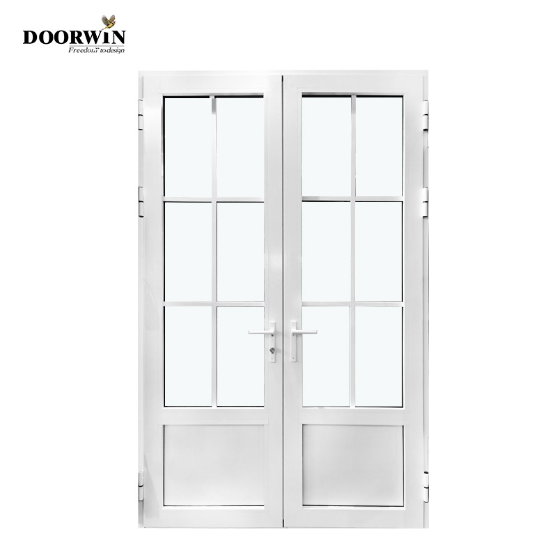 Aluminum Exterior French Door Double Glazed Glass Front Doors