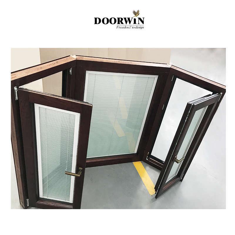 Doorwin Texas hot sale wooden window design aluminum wood picture house windows bay window for sale