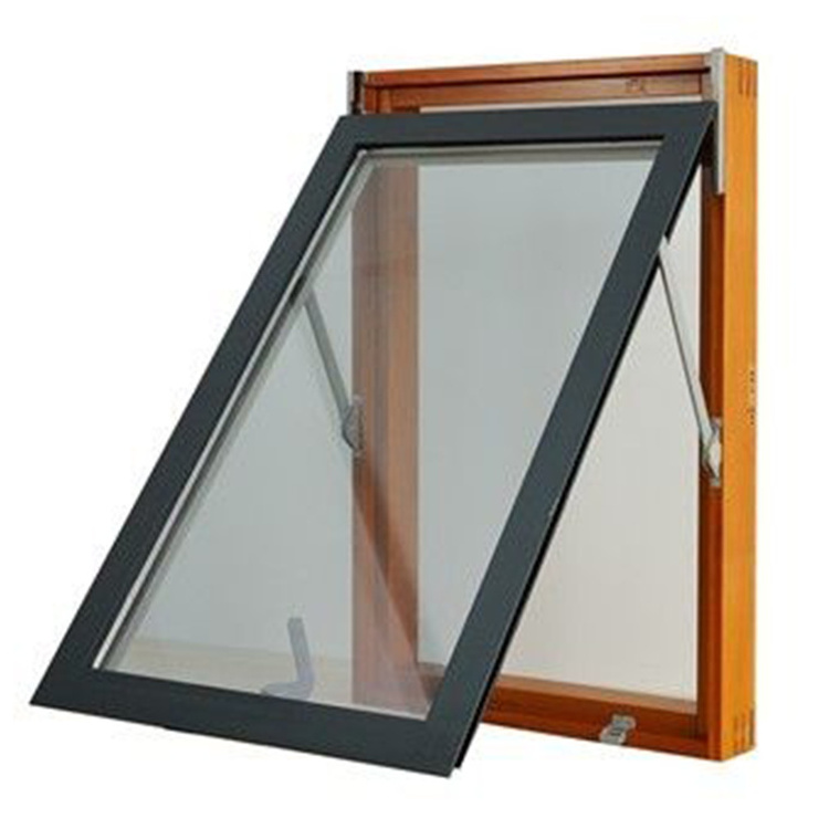 Popular out-swing  aluminum thermal break clad wood casement wooden windows design triple glazed house window