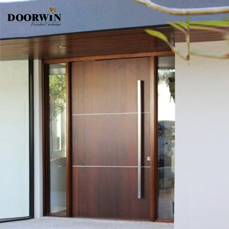 Commercial Pivot Entry Hard Wood Doors Solid Wood Exterior Door