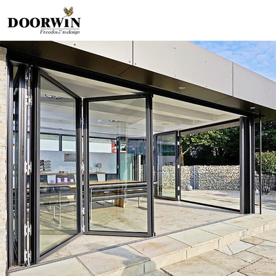 Doorwin Lightweight Aluminium American Standard Folding Accordion Door Bi-fold Exterior Entry Door Folding Glass Doors