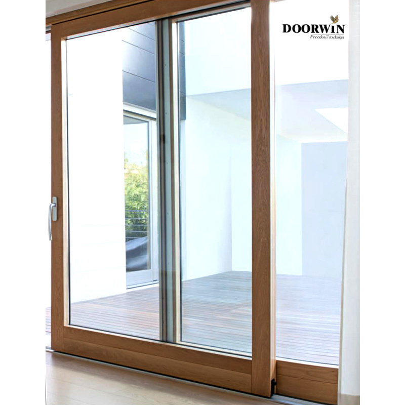 Latest design modern broken bridge aluminum door with glass door and wood sliding door