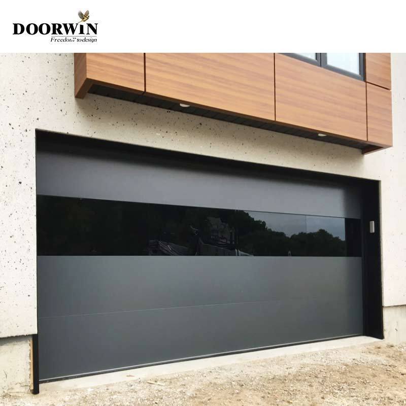 Electric Residential Modern Frosted Glass Aluminum Sectional New Black Combined Automatic High Performance Garage Door