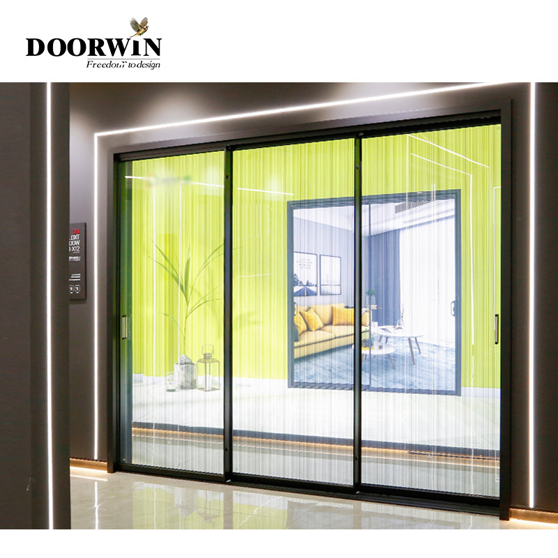 NFRC Doorwin New Product 10 Years Warranty Noiseless Double Glass Exterior Aluminum Sliding Doors