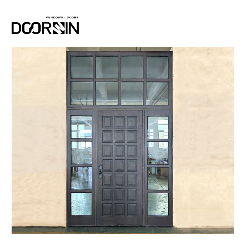 Modern Villa Exterior Oversized Hinged Entry Door With Wood Frame