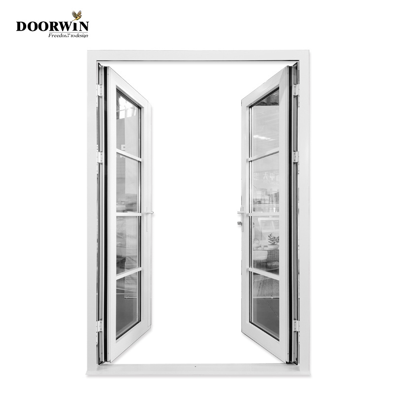 Aluminum Exterior French Door Double Glazed Glass Front Doors