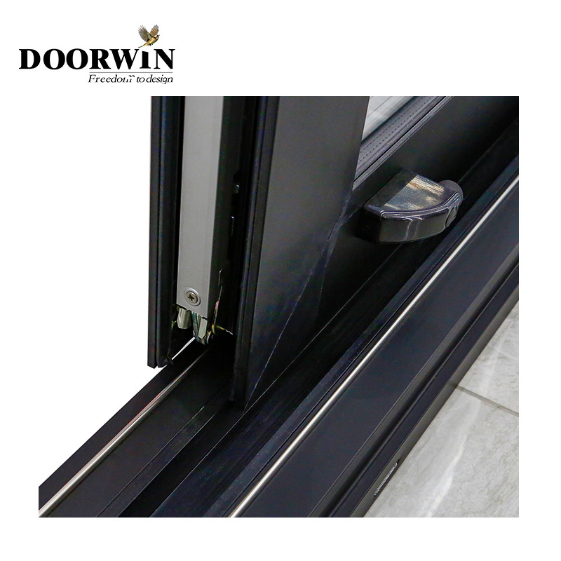 Doorwin Aluminum Soundproof Double Glasses Aluminum Frame French Commercial Doors