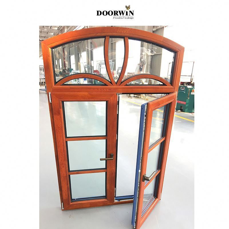 15 DAYS fast shipping Wood Aluminum Arched top wrought iron french double front entry doors iron exterior entrance doors