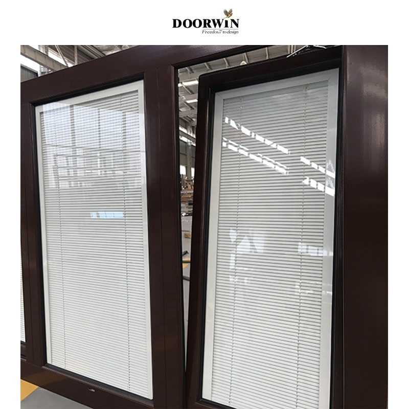 Doorwin Made To Measure Timber Aluminum Cladding Two Opening Ways Tilt And Turn Wooden Casement Windows With Built-In Blinds