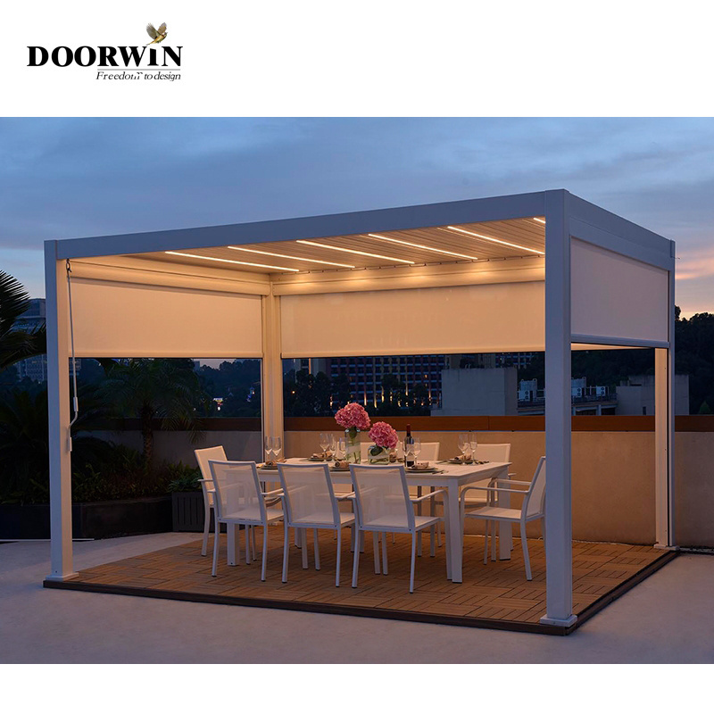 Automatic shutter roof retractable, sliding outdoor waterproof aluminum pergola