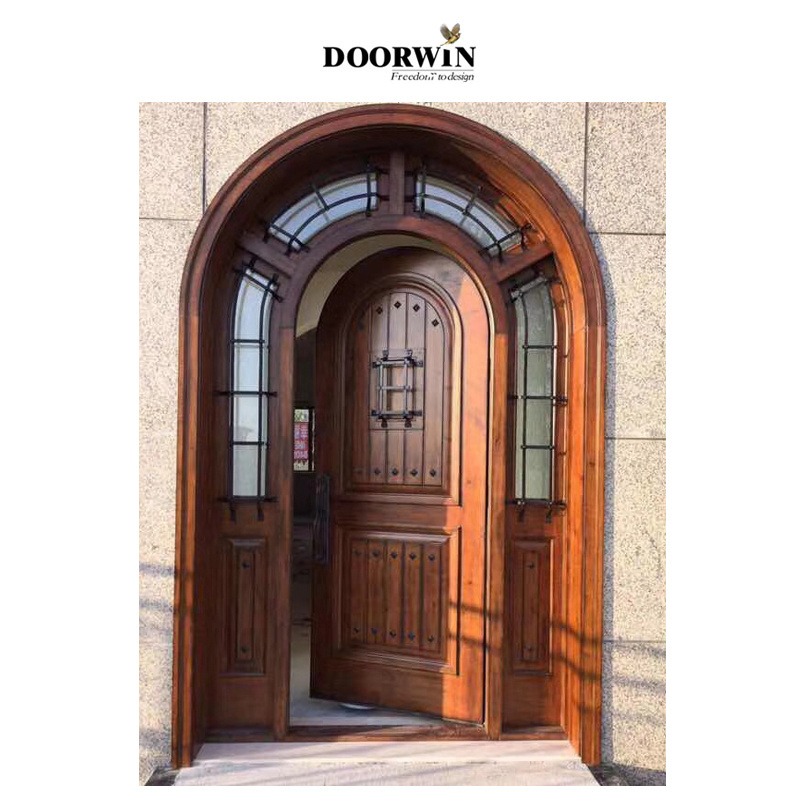 Aluminum clad wood frame glass frame material front doors for houses modern design office furniture entry door