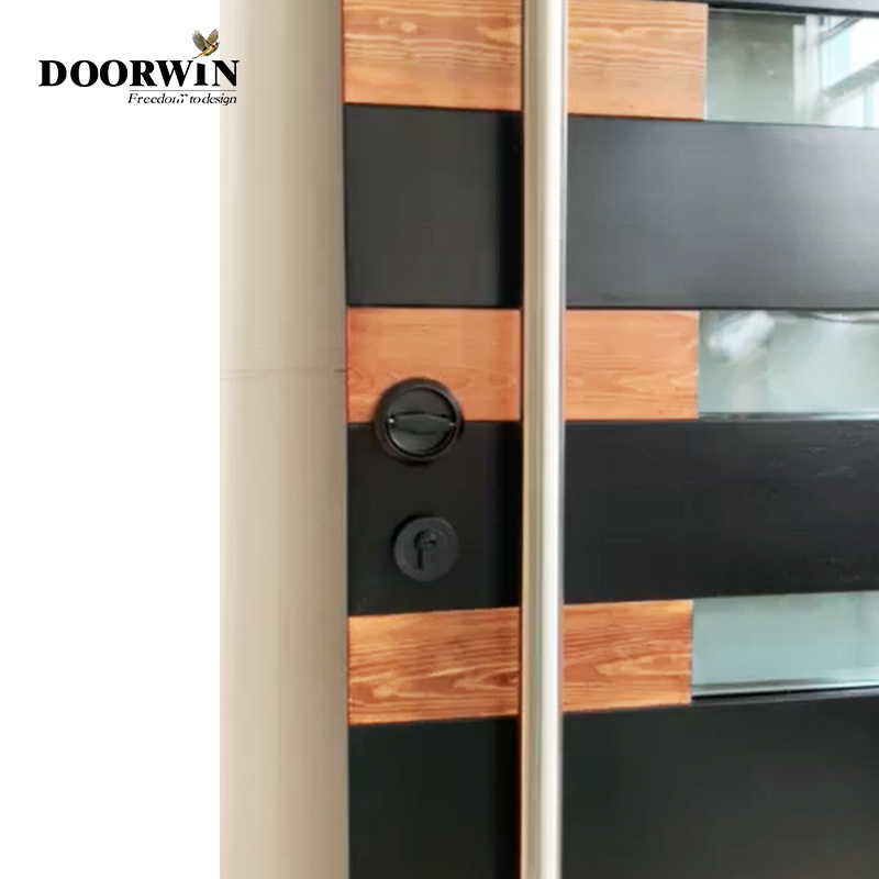 Doorwin aluminum frame glass swing door flat exterior door for house security gate 36 x 80 wooden front exterior entry door