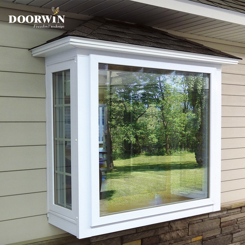 Doorwin NFRC factory direct sale customized energy efficient house window design wood garden balcony bay window