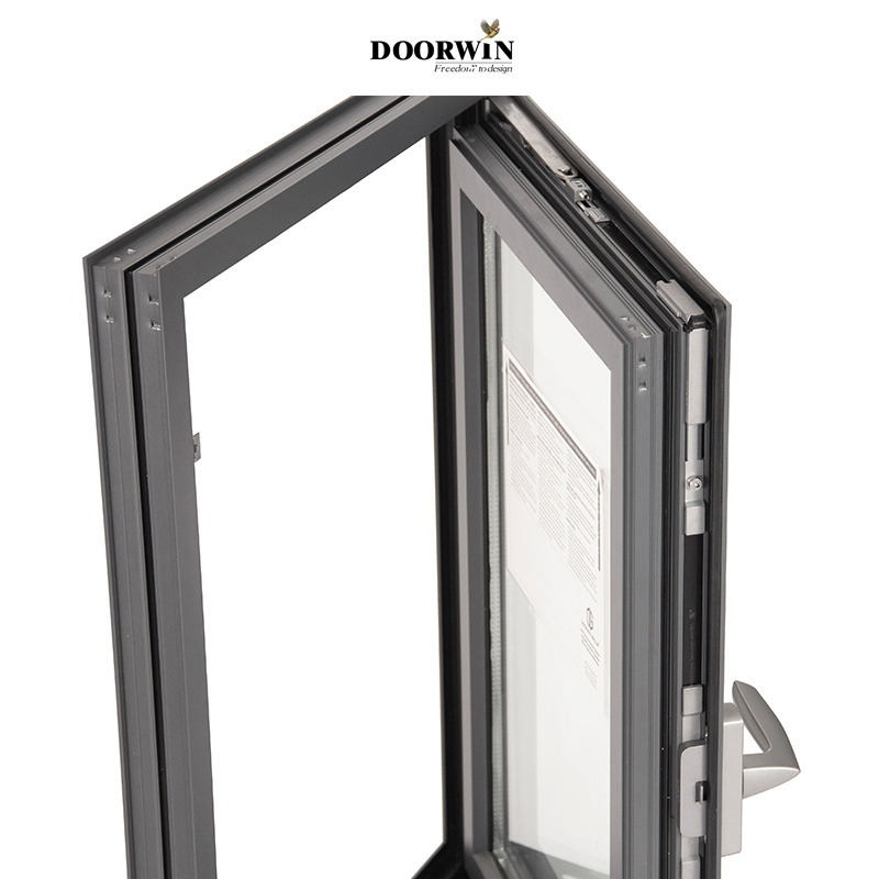 Doorwin Powder Coating Energy Efficient Windows Narrow Frame Double Tempered Glass Aluminum Casement Windows And Doors