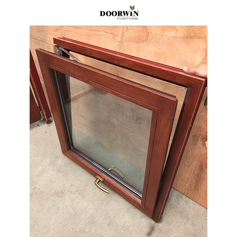 Doorwin China Factory direct best price swing Full casement opening wood cladding aluminium louver Air ventilation manual window