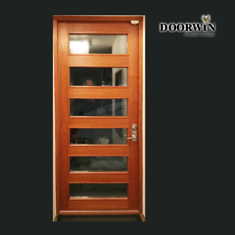 Doorwin 10 years warranty traditional oak pine cherry solid wood entry swing out security door