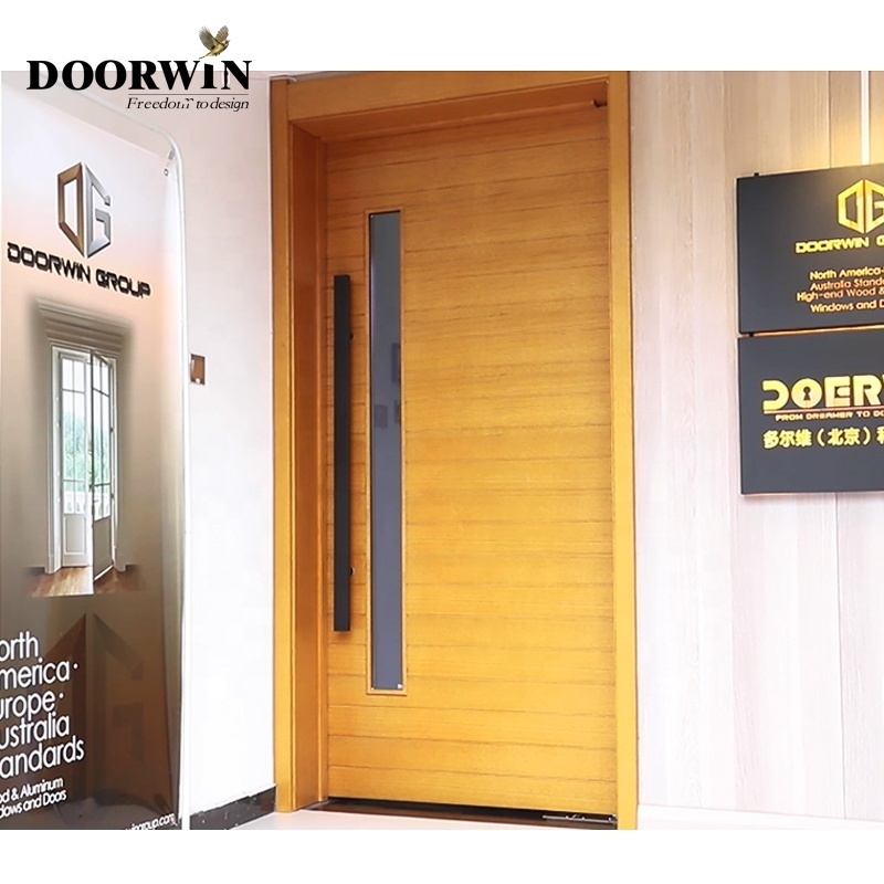 American Style Contemporary Solid Wood Entry Main Entrance Wooden Doors Front Doors For Houses Modern Exterior Main Pivot Door