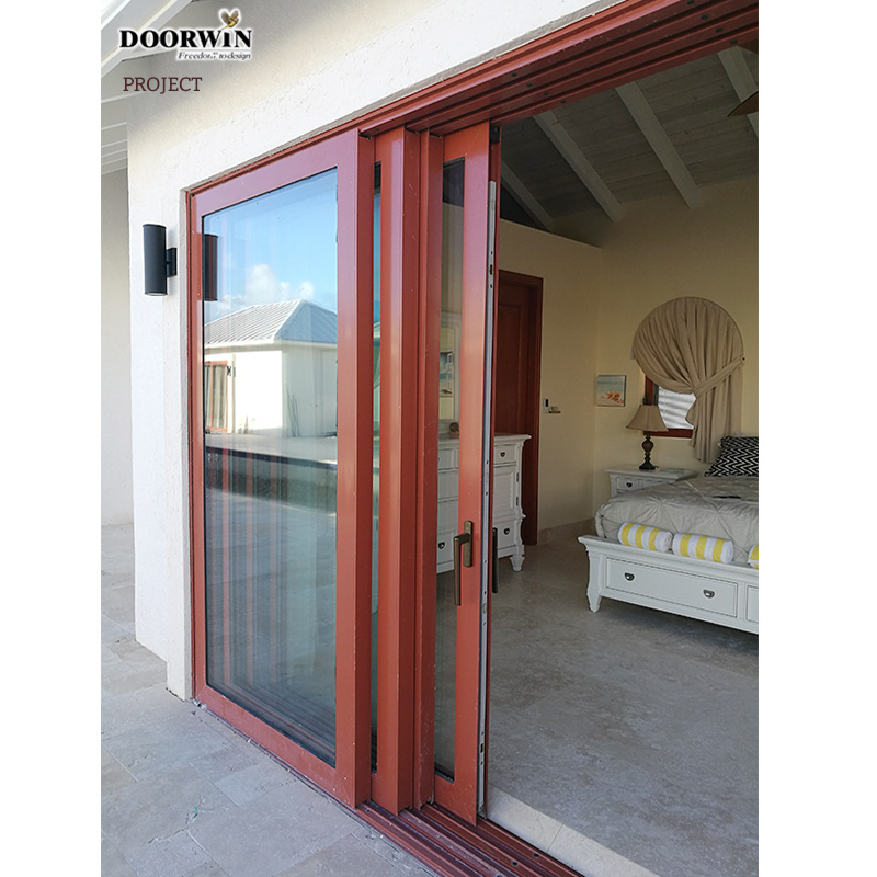 Doorwin Door Supplier Energy Efficient Double Tempered Glass Multi Slide Patio Door Aluminum Exterior Sliding Door