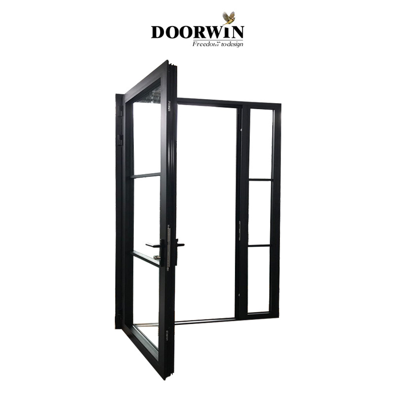 Doorwin Australia Standard Double Glass Aluminium Hinged Door Half Glass Half Aluminum Residential Panel Casement Door